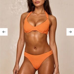 Monday swim tangerine Textured Bikini Set